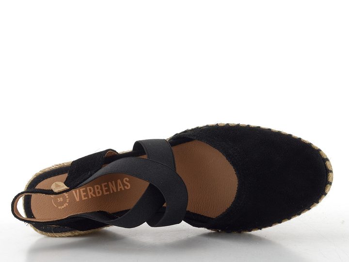 Verbenas sandály s plnou špičkou a klínkem Mila negro 0602050785