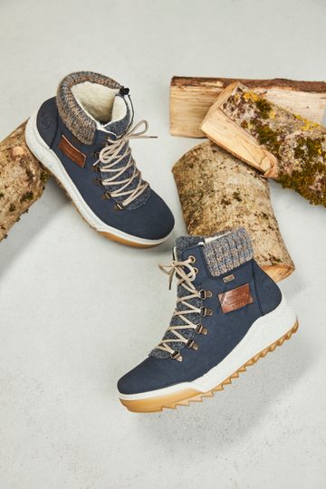 Rieker členková obuv s nápletom a membránou na platforme šedá Y4730-14