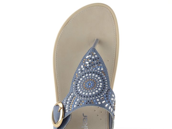 Rieker žabky s kamínky indigo V1465-14