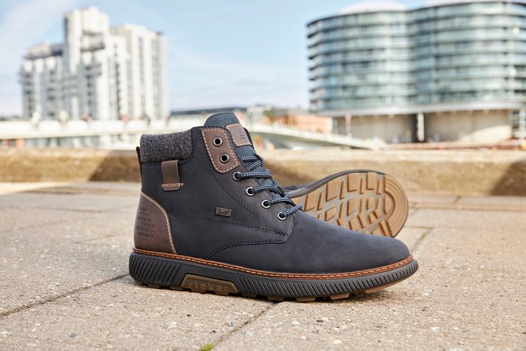 Rieker pánský kotník s membránou modrošedý B3343-15