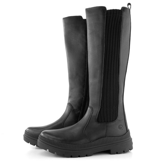 Remonte kozačky se strečí černé D0C71-01