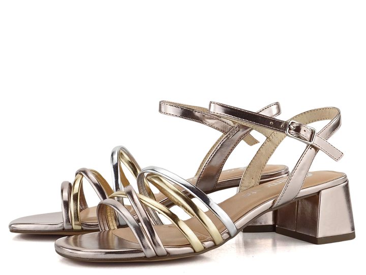 Remonte metalické sandále na podpätku D1L52-90