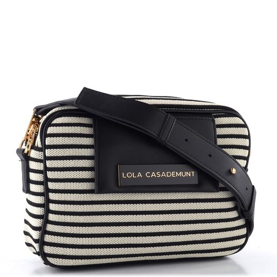 Lola Casademunt pruhovaná textilní crossbody kabelka LS2604089