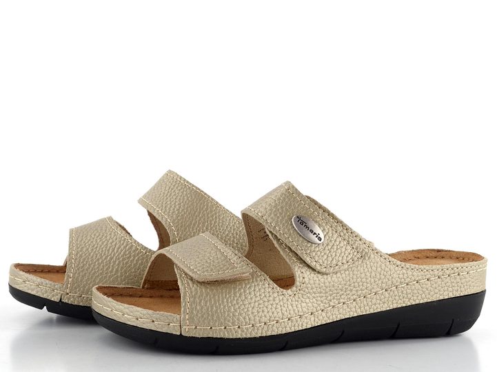 Tamaris fuzbetové pantofle metalické Light Gold 1-27510-41