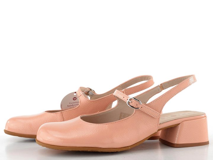 Wonders lakované lodičky se širokým podpatkem a volnou patou melon D-2401