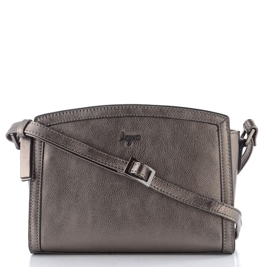 Dámská menší kožená kabelka dk. silver LG025M