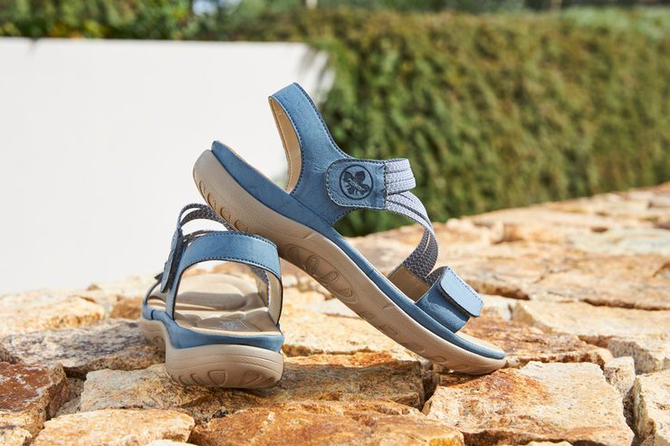 Rieker modré sandály s gumičkami 64870-14