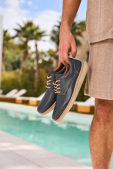 Rieker pánske šnurovacie poltopánky tmavo modré 10402-14