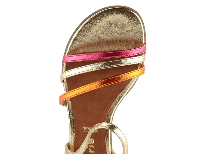 Tamaris pásikové sandále Gold Comb 1-28133-42