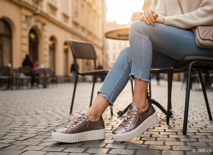 Gabor tenisky na platformě metalické růžové 73.201.60