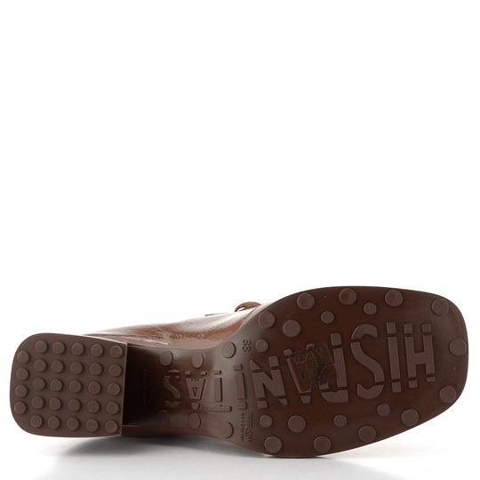 Hispanitas lakovaný šněrovací kotník na podpatku Marsella avellana HI254326