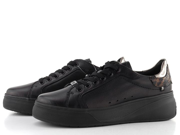 Rieker Sport dámske tenisky schwarz/altsilber  W2303-00