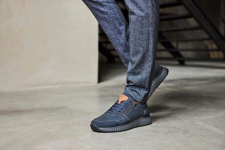 Rieker pánske šnurovacie poltopánky so zipsom Pazifik/Peanut B0613-14