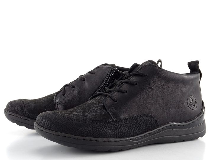 Rieker šnurovacia členková obuv čierna 48922-00