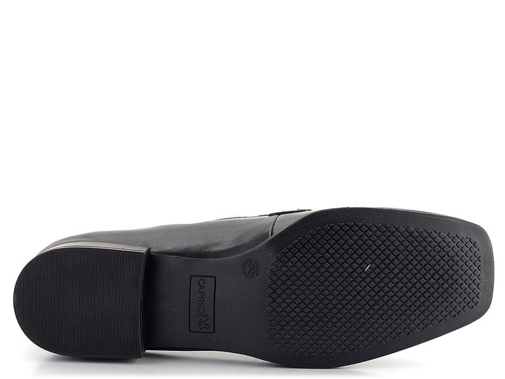 Caprice elegantní černé kožené mokasíny 9-24201-41