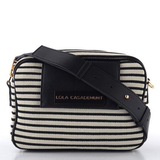 Lola Casademunt pruhovaná textilní crossbody kabelka LS2604089