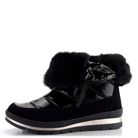 Caprice vyteplená šnurovacia členková obuv Black Comb 9-26433-41