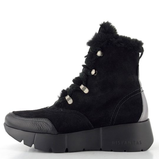 Hispanitas šněrovací kotník na platformě Montana black/plomo PHI265129
