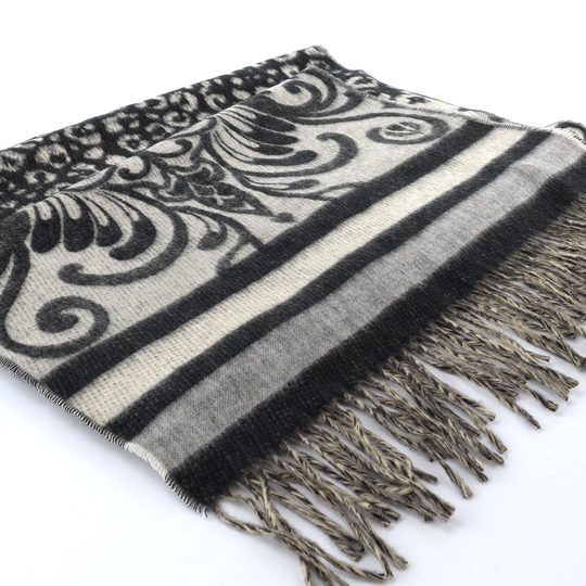 Fraas kašminkový šál se zvířecím vzorem černo-šedý 620011-900