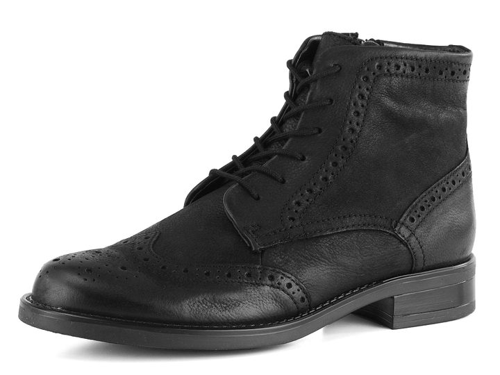 Klondike elegantné členkové topánky nubukové čierne WH-177H04