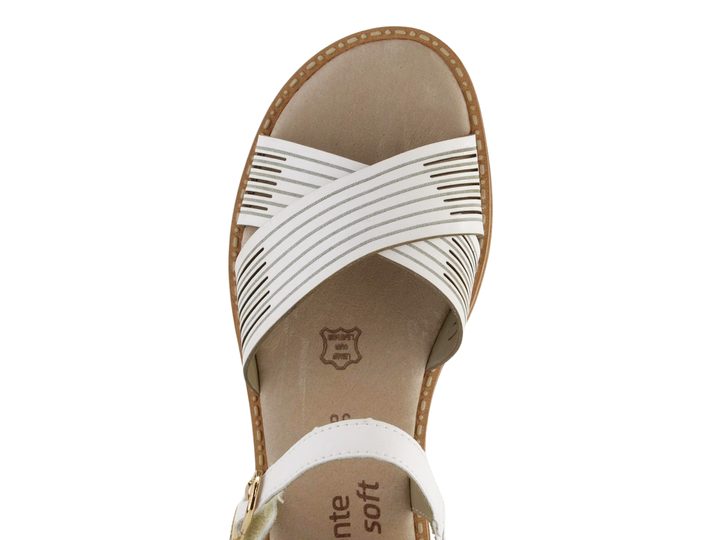 Remonte biele pásikové sandále D3673-80