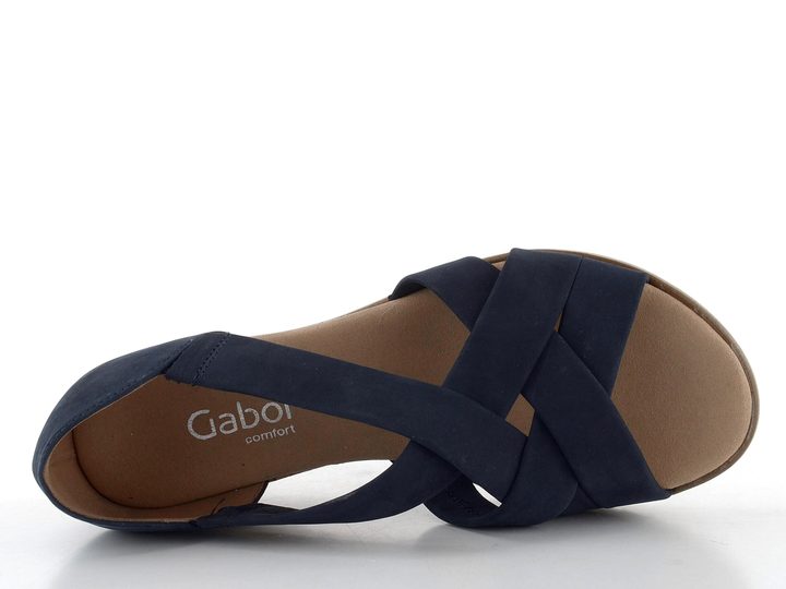 Gabor nubukové sandály na klínu Blue 62.782.36