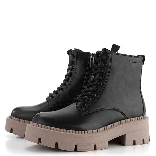Tamaris šnurovacia členková obuv na hrubej podošve Black 1-25286-41