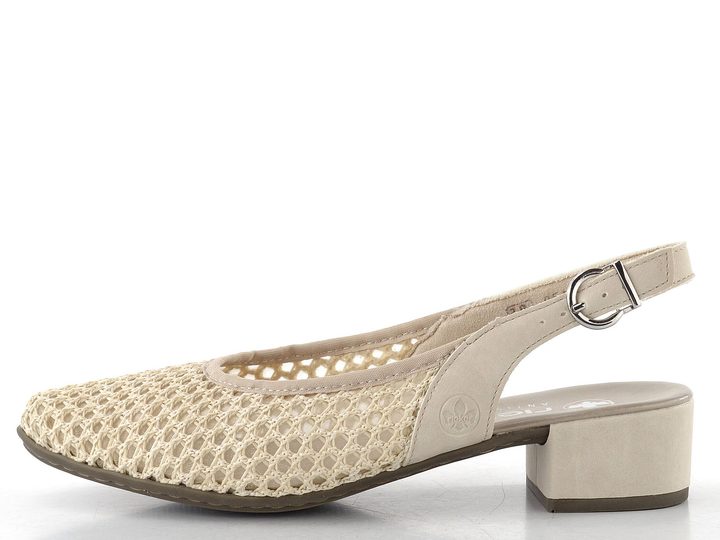 Rieker síťované lodičky s volnou patou crema 47060-60