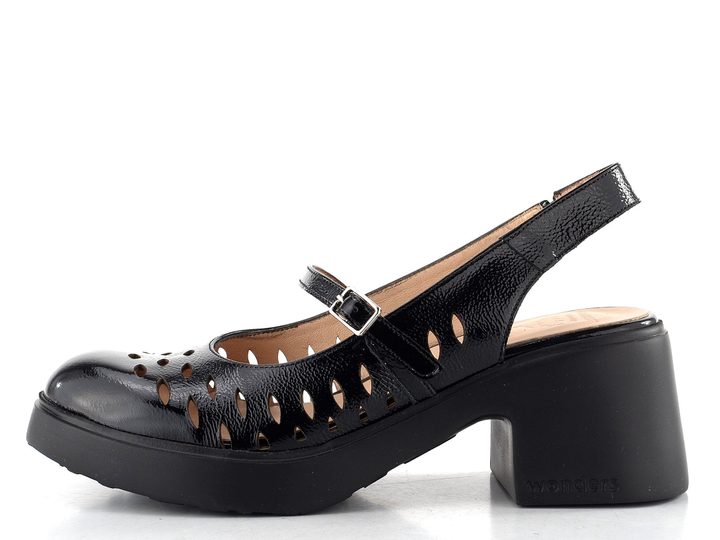 Wonders lakované lodičky s volnou patou negro E-7130