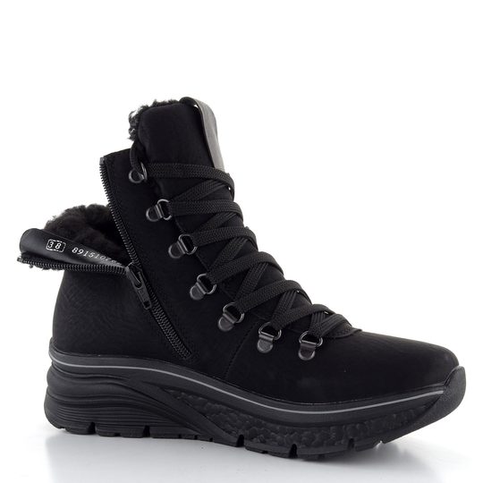 Rieker členková obuv s membránou a platformou čierna 48034-00