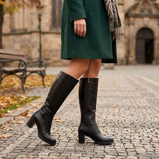 Tamaris čižmy na podpätku black 1-25542-43