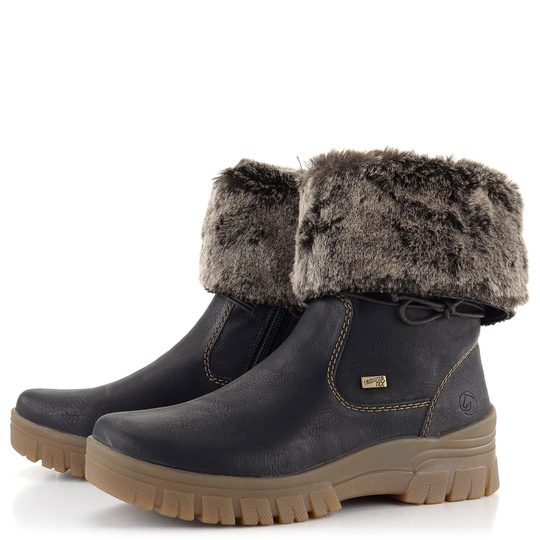 Remonte vyhrňovacie poločižmy s membránou čierne D0E70-01