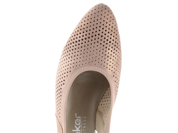 Rieker prořezávané lodičky s volnou patou růžové 47066-31