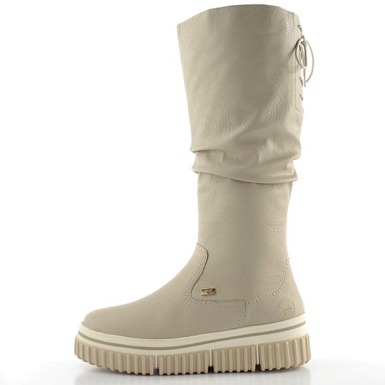Rieker řasené kozačky s membránou crema Y6370-60