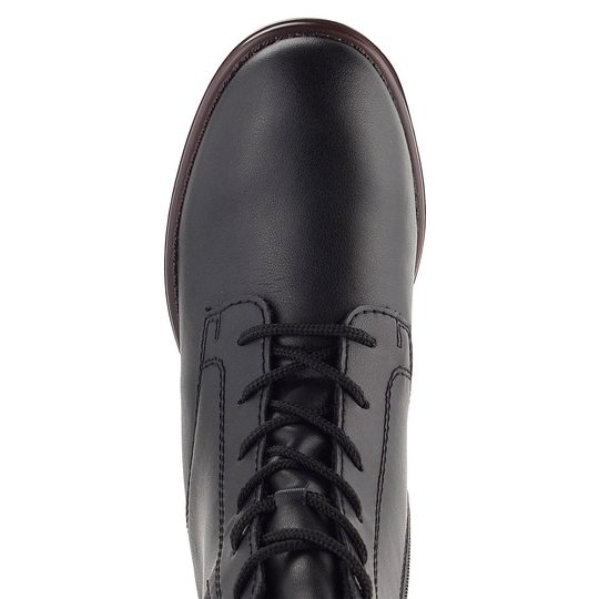 Rieker šněrovací kotník na podpatku černý 79301-00