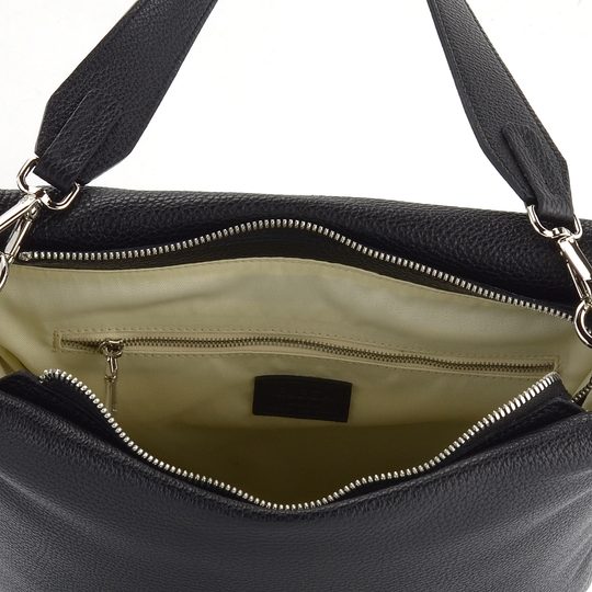 Elega kabelka cez rameno čierna/strieborné kovanie 69797