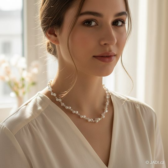 Náhrdelník z perliček a krystal kamínků