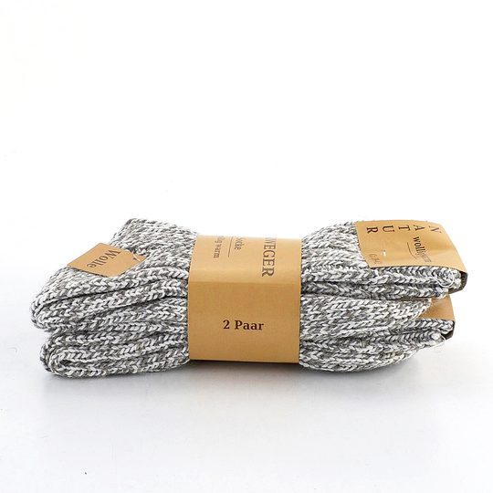 Vlnené termo ponožky šedý melír 2 páry