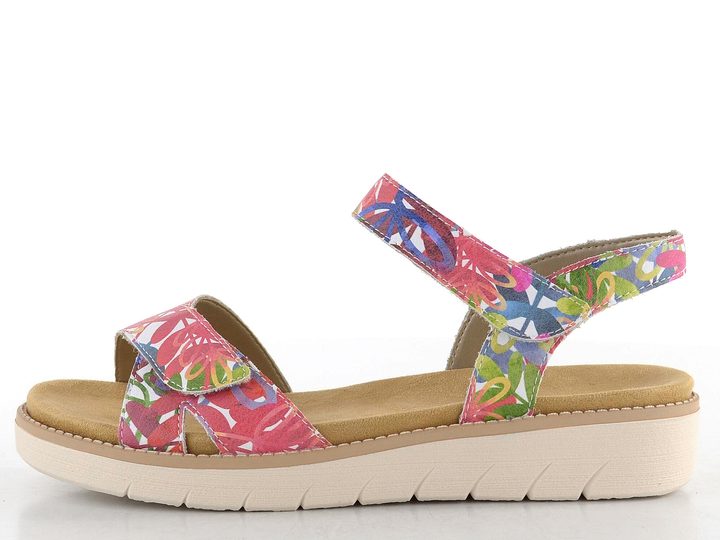 Remonte farebné sandále s pásikmi na suchý zips D2049-90