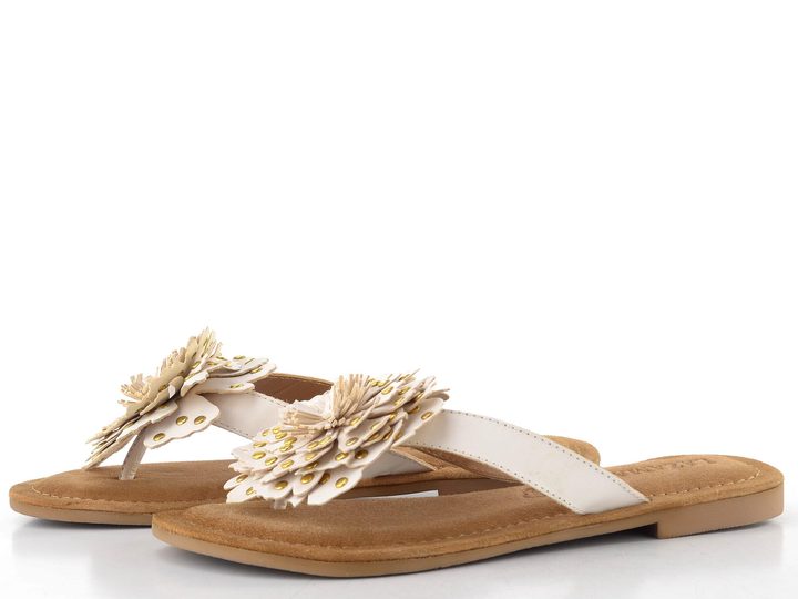 Lazamani žabky s květinou white LA33794