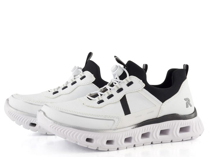 Rieker nazúvacie tenisky na platforme čierno-biele M6062-80