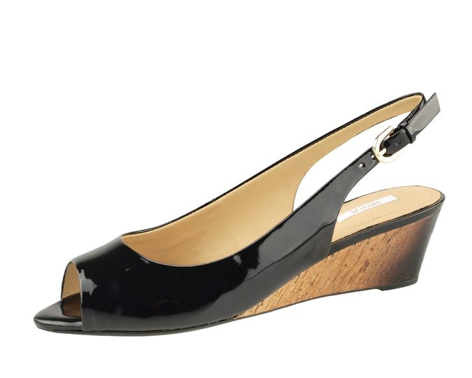 Geox sandále Floralie black patent