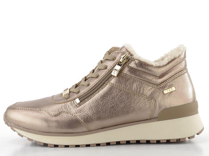 Caprice kotníkové tenisky s membránou taupe metallic 9-26201-43