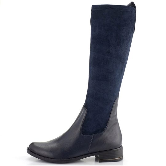 Caprice temně modré kozačky Ocean Comb 9-25514-41