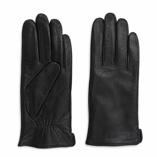 Högl hladké kožené rukavice schwarz 2-159000-0100