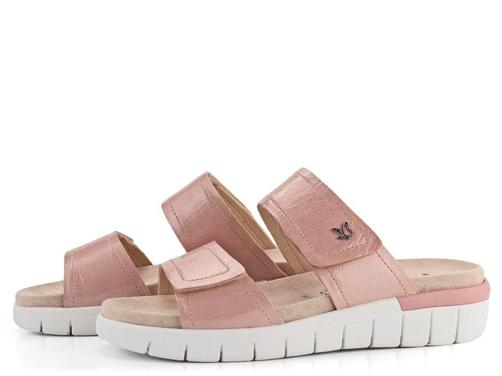 Caprice kožené šľapky s vymeniteľnou stielkou ružové 9-27200-42