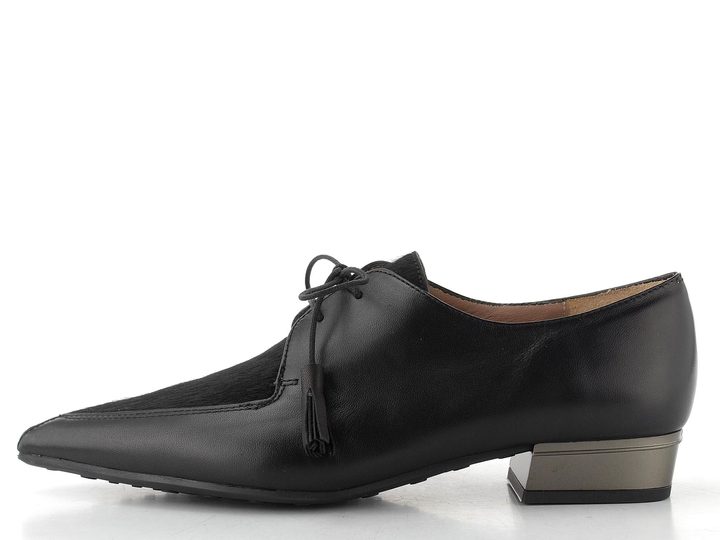 Hispanitas šněrovací polobotky na podpatku Ginebra black HI265156