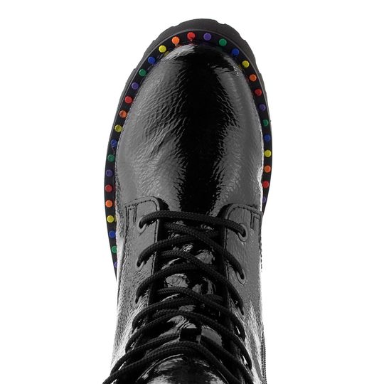 Rieker lakovaný šněrovací kotník černý Y3330-00