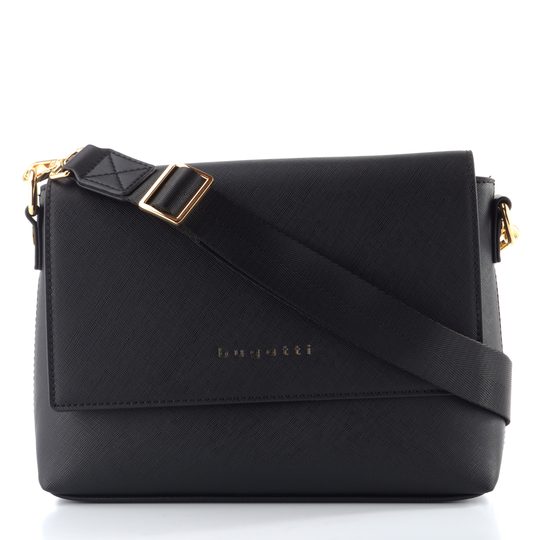 Bugatti crossbody kabelka s klopou Ella Black Saffiano 496628S01