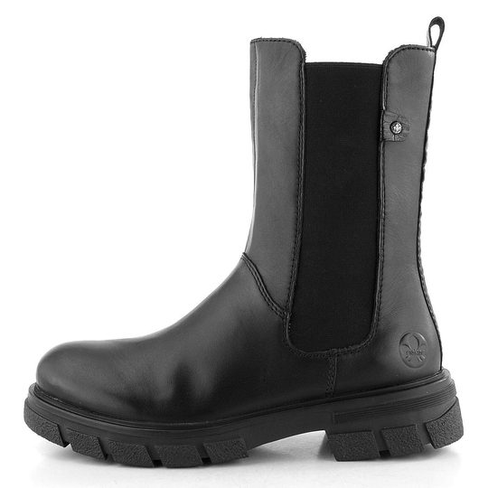 Rieker vysoká chelsea členková obuv na hrubej podošve čierna Z9180-01